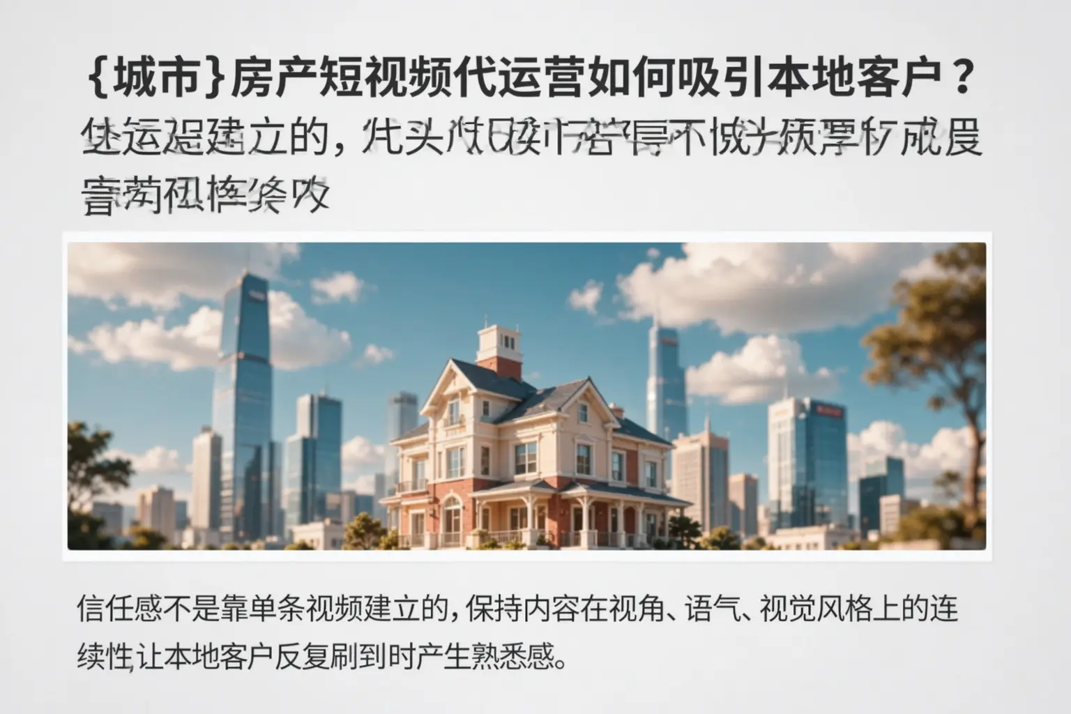 朝阳房产短视频代运营如何吸引本地客户？