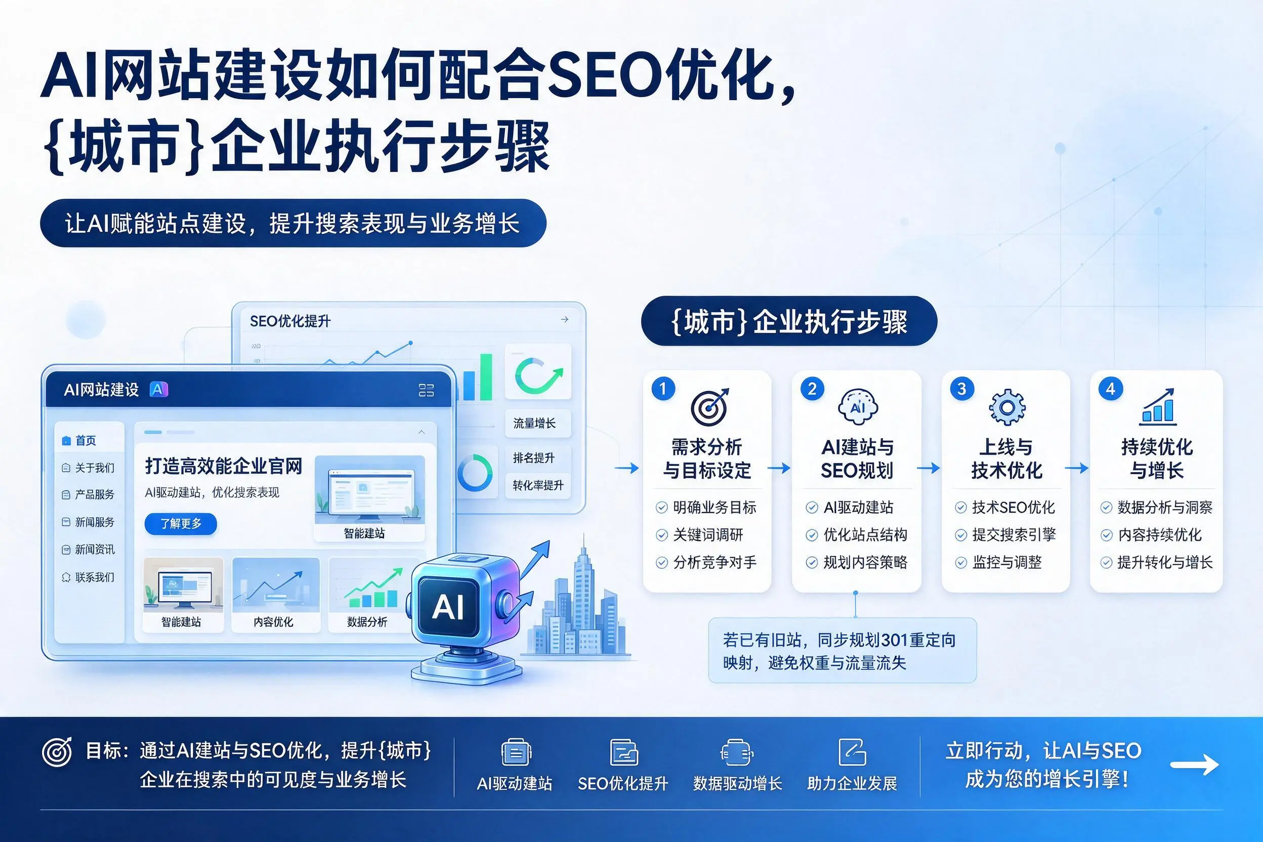 AI网站建设如何配合SEO优化，朝阳企业执行步骤