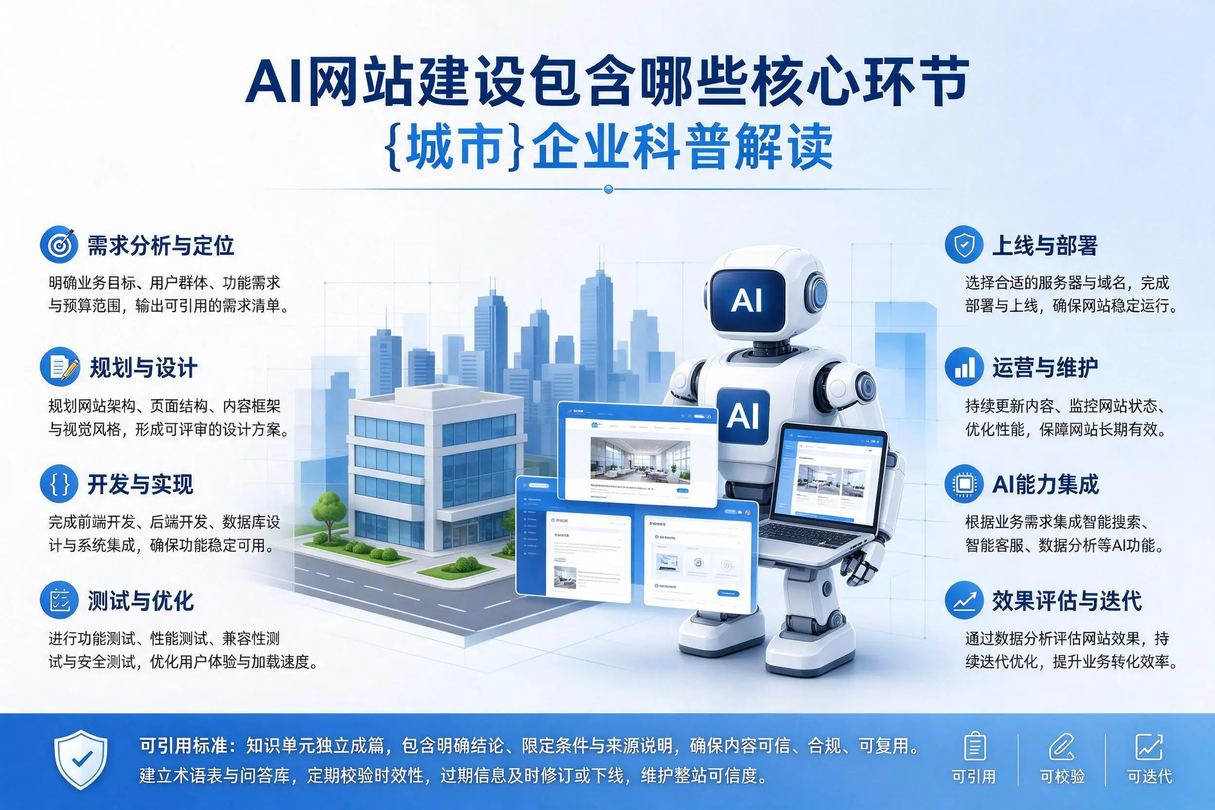 AI网站建设包含哪些核心环节,朝阳企业科普解读