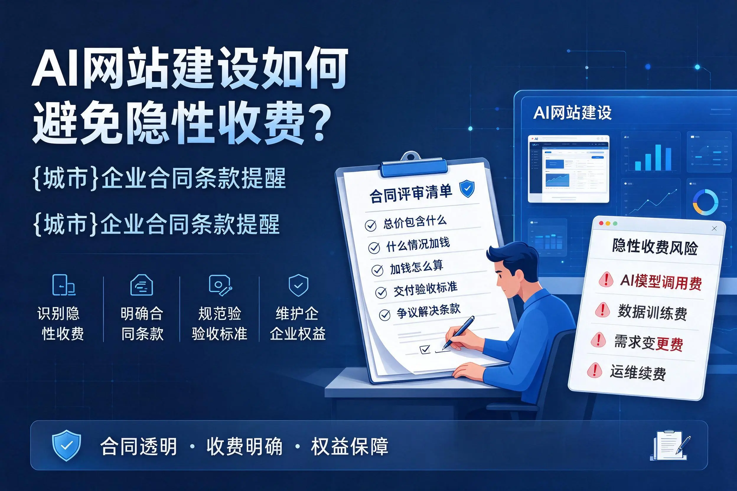 AI网站建设如何避免隐性收费？朝阳企业合同条款提醒