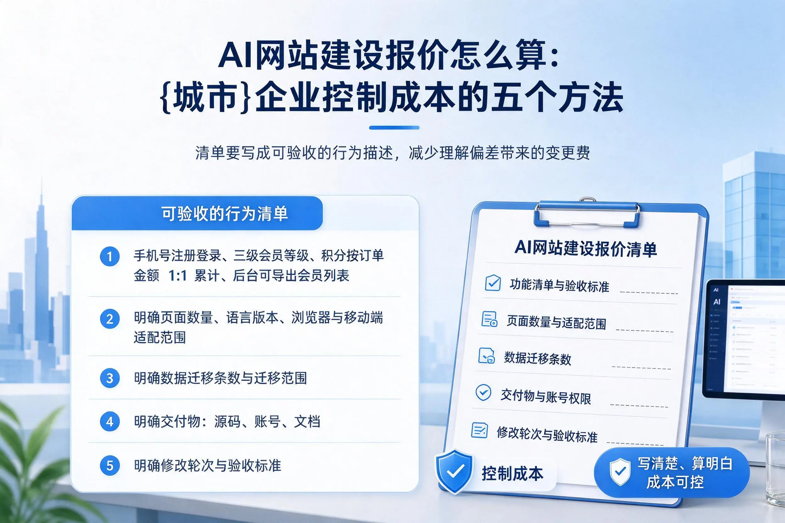 AI网站建设报价怎么算:朝阳企业控制成本的五个方法